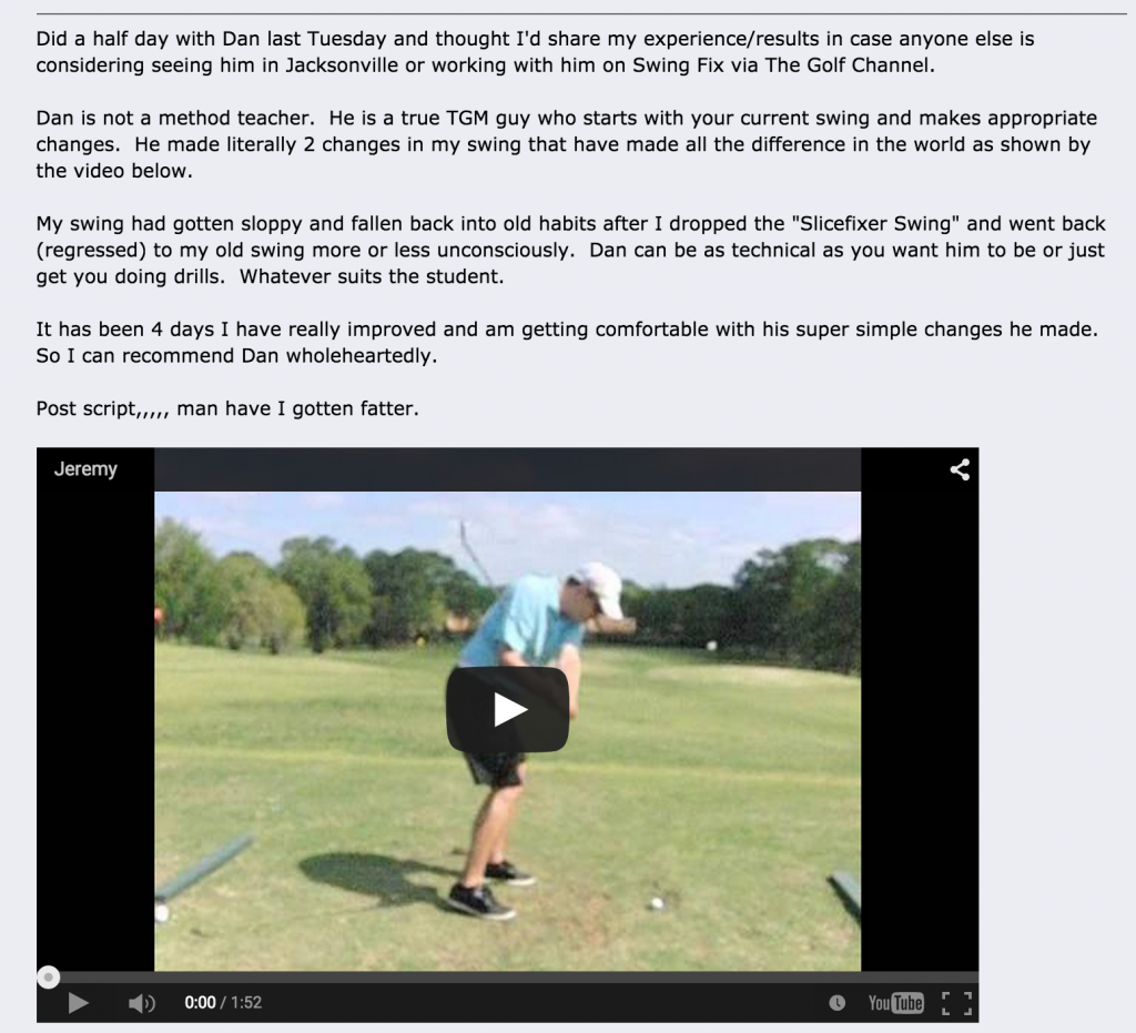 Dan Carraher Golf Instruction Review